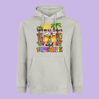 The Only B.s. I Need Is Beer And Sunshine Heavyweight Hoodie Designed By Zillion Design Studio