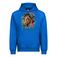 Cobalt free spirit quarter horse floral Urban Hoodie - LillyAllenDesigns