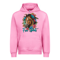Fuchsia Pink free spirit quarter horse floral Urban Hoodie - LillyAllenDesigns
