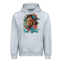 Heather Grey free spirit quarter horse floral Urban Hoodie - LillyAllenDesigns