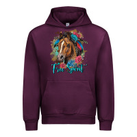 Mauve Wine free spirit quarter horse floral Urban Hoodie - LillyAllenDesigns