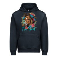 Navy free spirit quarter horse floral Urban Hoodie - LillyAllenDesigns