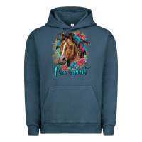 Pigment Midnight Navy free spirit quarter horse floral Urban Hoodie - LillyAllenDesigns