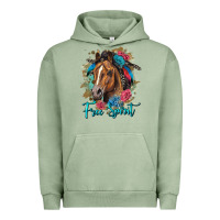 Pigment Oil Green free spirit quarter horse floral Urban Hoodie - LillyAllenDesigns