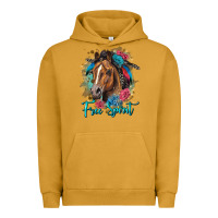 Pigment Peanut Butter free spirit quarter horse floral Urban Hoodie - LillyAllenDesigns