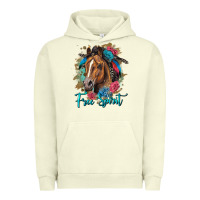 Pigment Pistachio free spirit quarter horse floral Urban Hoodie - LillyAllenDesigns