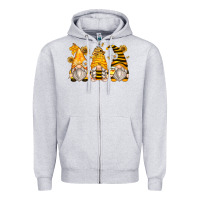 Heather Grey bumble bee gnomes Zipper Hoodie - Zillion Design Studio