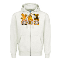 Oatmeal Heather bumble bee gnomes Zipper Hoodie - Zillion Design Studio