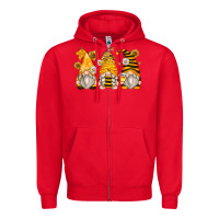 Red bumble bee gnomes Zipper Hoodie - Zillion Design Studio