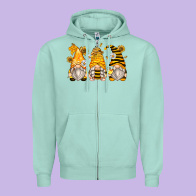 Bumble Bee Gnomes Zipper Hoodie Designed By Zillion Design Studio