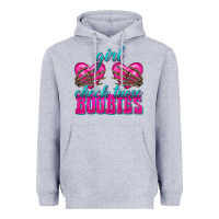Heather Grey Girl Check Those Boobies Heavyweight Hoodie - texasbilliewilder