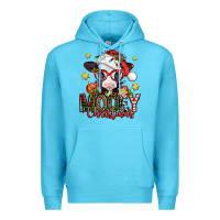Ocean Blue mooey christmas baby calf Premium Hoodie - Jasminsmagicworld