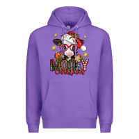 Purple mooey christmas baby calf Premium Hoodie - Jasminsmagicworld