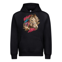 Black Floral Appaloosa Horse With Feathers Urban Hoodie - LillyAllenDesigns
