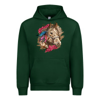 Forest Green Floral Appaloosa Horse With Feathers Urban Hoodie - LillyAllenDesigns
