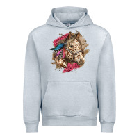 Heather Grey Floral Appaloosa Horse With Feathers Urban Hoodie - LillyAllenDesigns