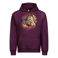 Mauve Wine Floral Appaloosa Horse With Feathers Urban Hoodie - LillyAllenDesigns