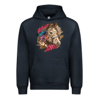 Navy Floral Appaloosa Horse With Feathers Urban Hoodie - LillyAllenDesigns