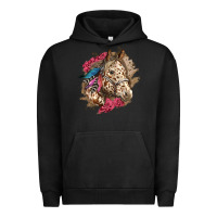 Pigment Black Floral Appaloosa Horse With Feathers Urban Hoodie - LillyAllenDesigns