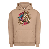 Pigment Burro Floral Appaloosa Horse With Feathers Urban Hoodie - LillyAllenDesigns