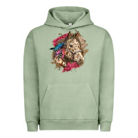 Pigment Oil Green Floral Appaloosa Horse With Feathers Urban Hoodie - LillyAllenDesigns