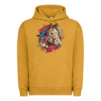 Pigment Peanut Butter Floral Appaloosa Horse With Feathers Urban Hoodie - LillyAllenDesigns