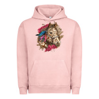 Pigment Salmon Floral Appaloosa Horse With Feathers Urban Hoodie - LillyAllenDesigns