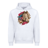 White Floral Appaloosa Horse With Feathers Urban Hoodie - LillyAllenDesigns