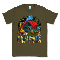 Army Green camping Classic Tee - texasbilliewilder