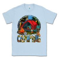 Dusty Blue camping Classic Tee - texasbilliewilder