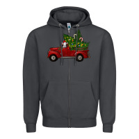 Smoke Christmas Farm Truck With Baby Sheep Zipper Hoodie - RanaPortraitStore