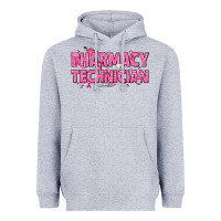 Heather Grey Breast Cancer Pharmacy Technician Heavyweight Hoodie - texasbilliewilder