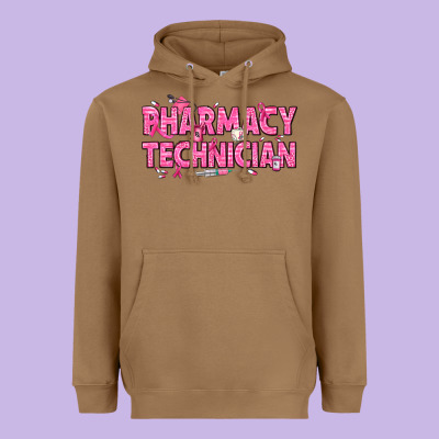 Breast Cancer Pharmacy Technician Heavyweight Hoodie Designed By Texasbilliewilder