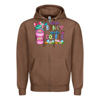 Chestnut some bunny needs coffee with gnomes Zipper Hoodie - Zillion Design Studio