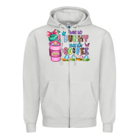 Dove Grey some bunny needs coffee with gnomes Zipper Hoodie - Zillion Design Studio