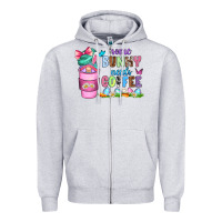 Heather Grey some bunny needs coffee with gnomes Zipper Hoodie - Zillion Design Studio