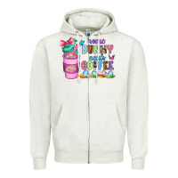 Oatmeal Heather some bunny needs coffee with gnomes Zipper Hoodie - Zillion Design Studio