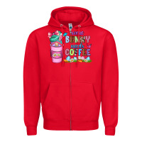 Red some bunny needs coffee with gnomes Zipper Hoodie - Zillion Design Studio