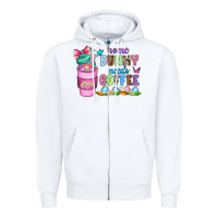 White some bunny needs coffee with gnomes Zipper Hoodie - Zillion Design Studio