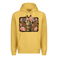 Antique Gold Western Floral Giraffe Premium Hoodie - LillyAllenDesigns