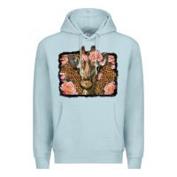 Blue Mist Western Floral Giraffe Premium Hoodie - LillyAllenDesigns