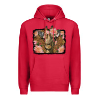 Cardinal Western Floral Giraffe Premium Hoodie - LillyAllenDesigns