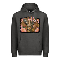 Charcoal Heather Western Floral Giraffe Premium Hoodie - LillyAllenDesigns