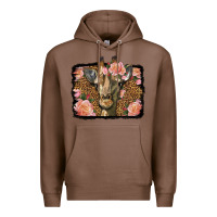 Chestnut Western Floral Giraffe Premium Hoodie - LillyAllenDesigns