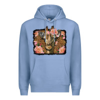 Colony Blue Western Floral Giraffe Premium Hoodie - LillyAllenDesigns