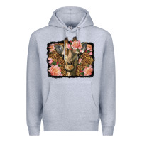 Heather Grey Western Floral Giraffe Premium Hoodie - LillyAllenDesigns
