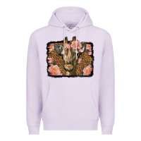 Lilac Western Floral Giraffe Premium Hoodie - LillyAllenDesigns
