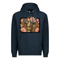 Navy Western Floral Giraffe Premium Hoodie - LillyAllenDesigns