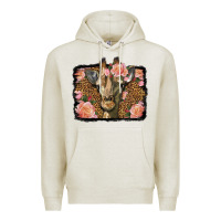Oatmeal Heather Western Floral Giraffe Premium Hoodie - LillyAllenDesigns