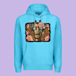 Western Floral Giraffe Premium Hoodie Designed By Lillyallendesigns